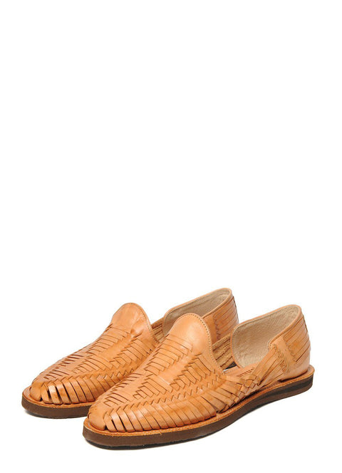 Chamula Huarache Man Cancun Leather Huarache Slip On Vegetable Tanned Sandals Tan