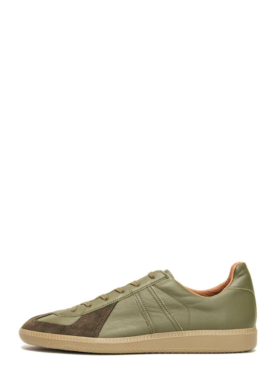 GERMAN MILITARY TRAINER | Leather Sneaker | Khaki | HANSEN Garments