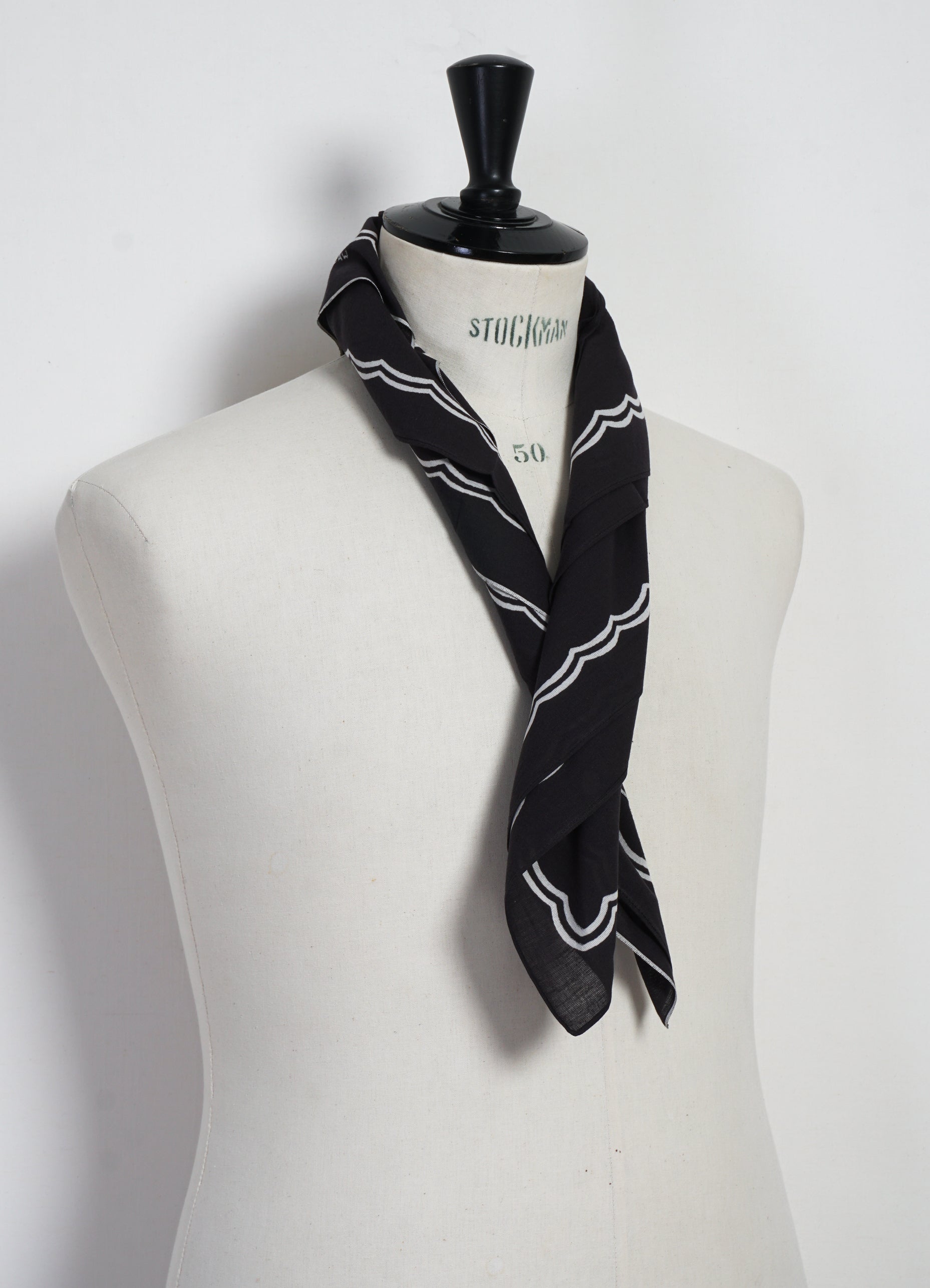 POLKA DOTS | 30x30 Selvedge Bandana | Black