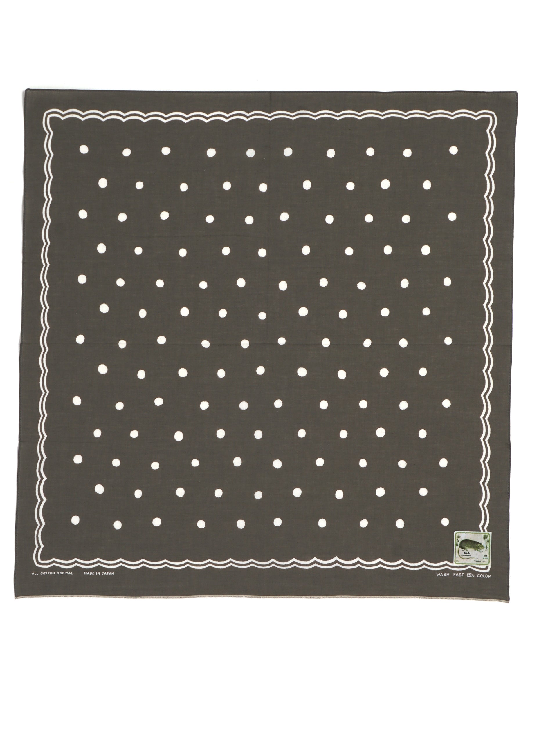 POLKA DOTS | 30x30 Selvedge Bandana | Khaki