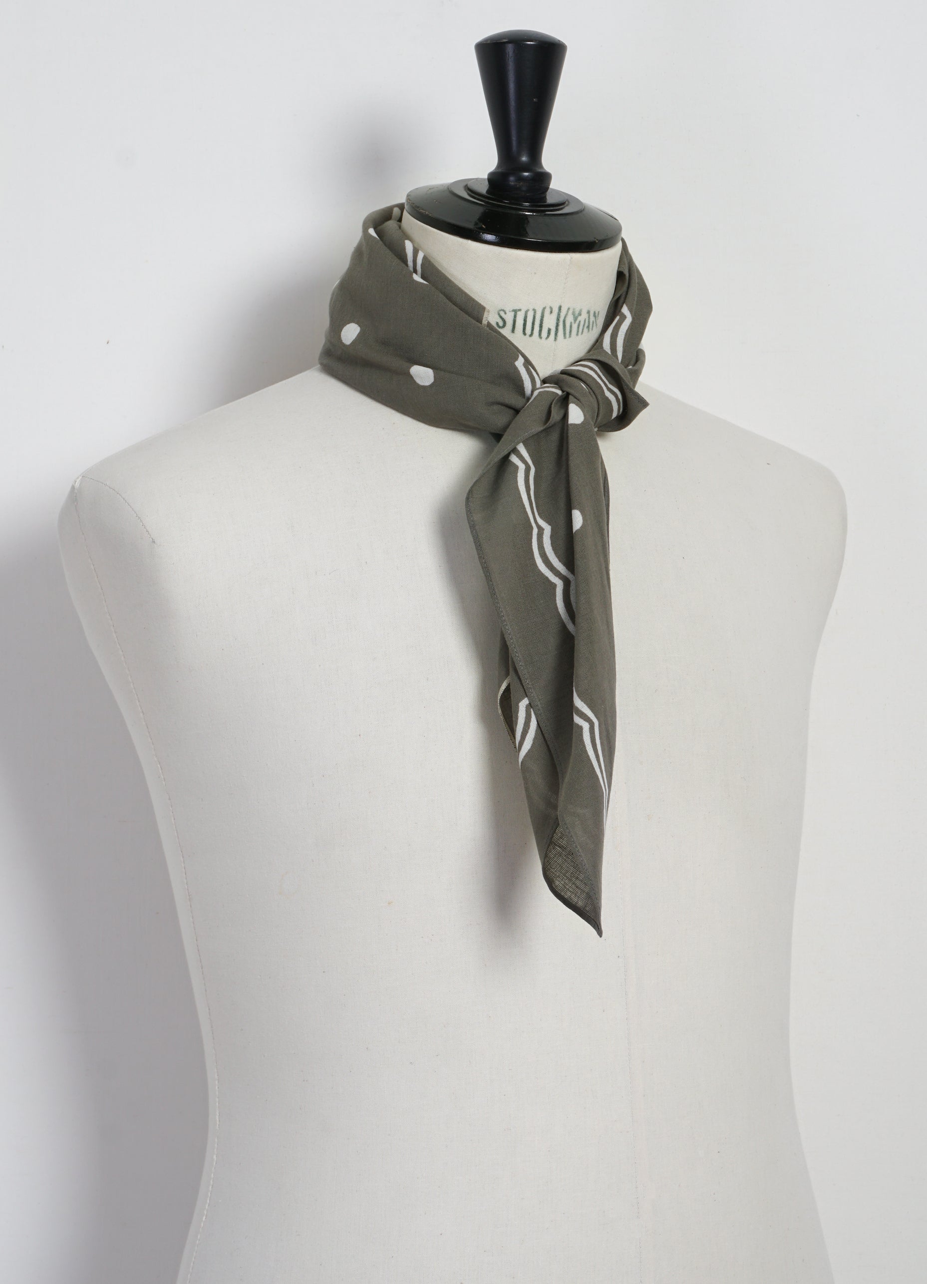 POLKA DOTS | 30x30 Selvedge Bandana | Khaki