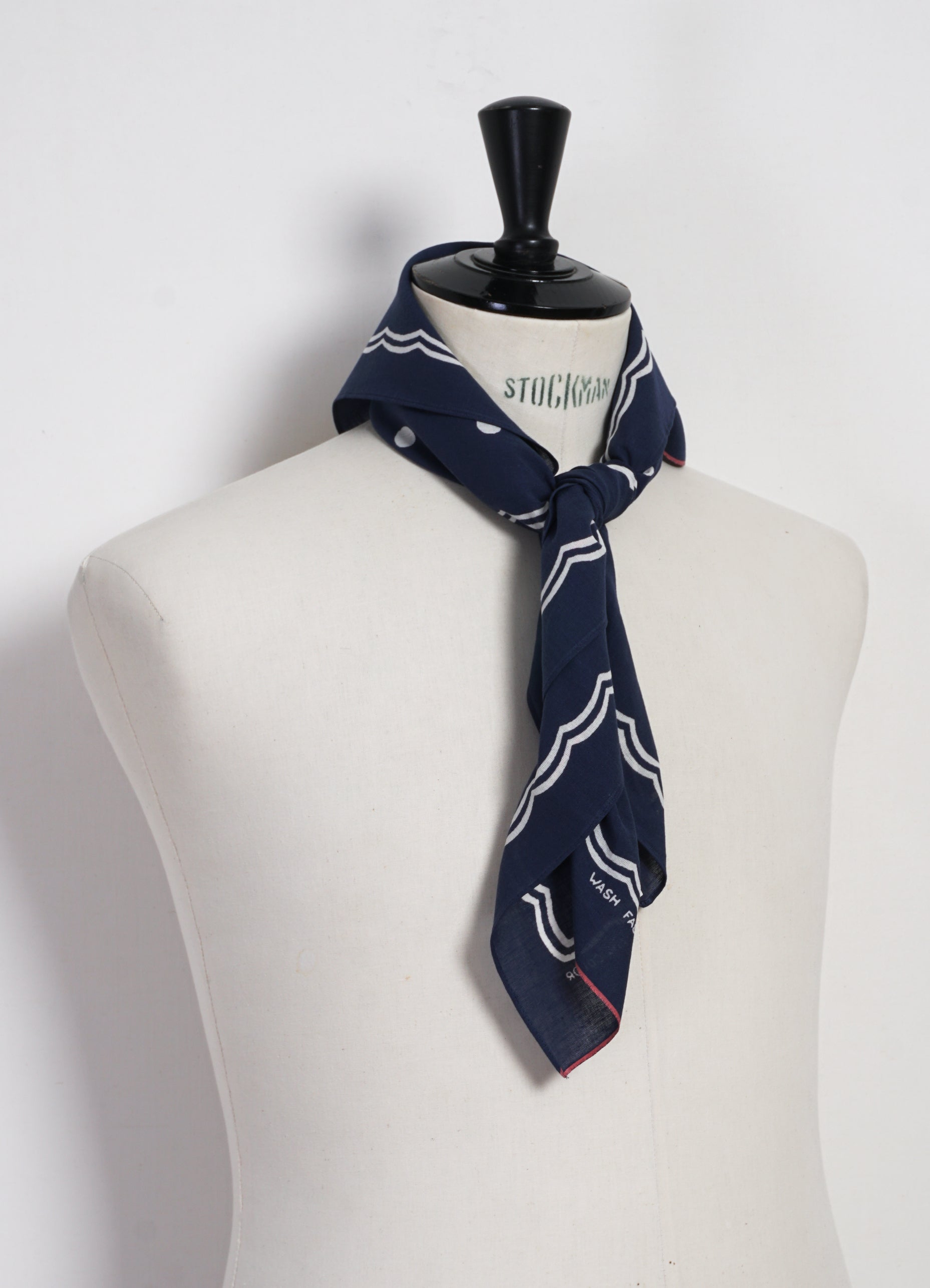 POLKA DOTS | 30x30 Selvedge Bandana | Navy