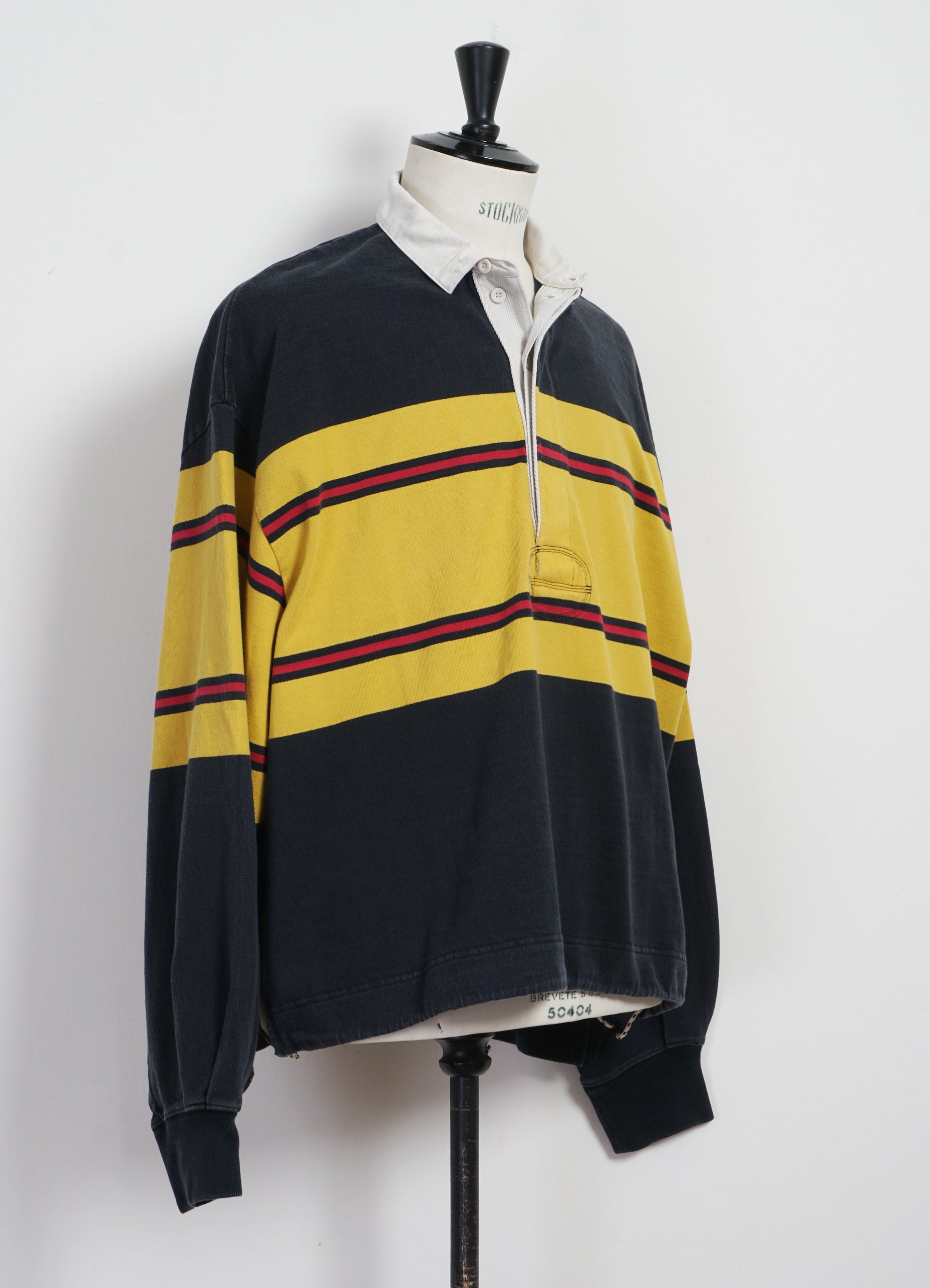 JAIL STRIPE | Big Rugby Shirt | Black