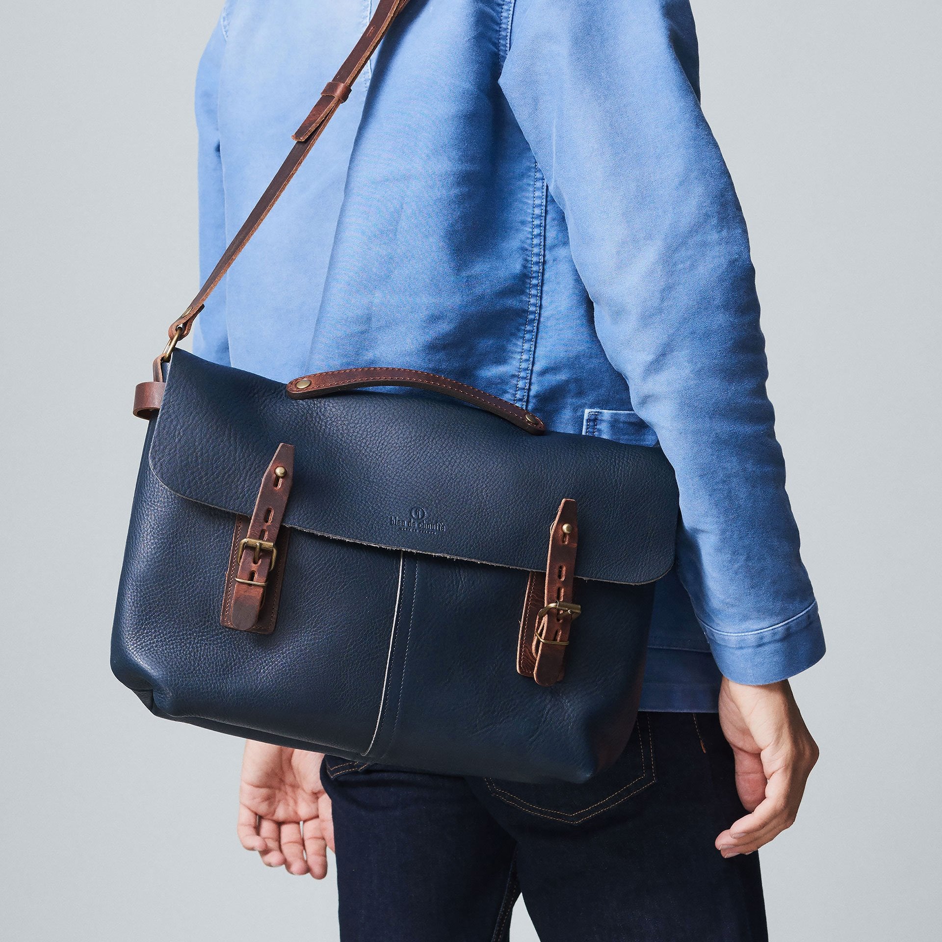 LUCIEN | Vegetable Tanned Leather Satchel Bag | Black