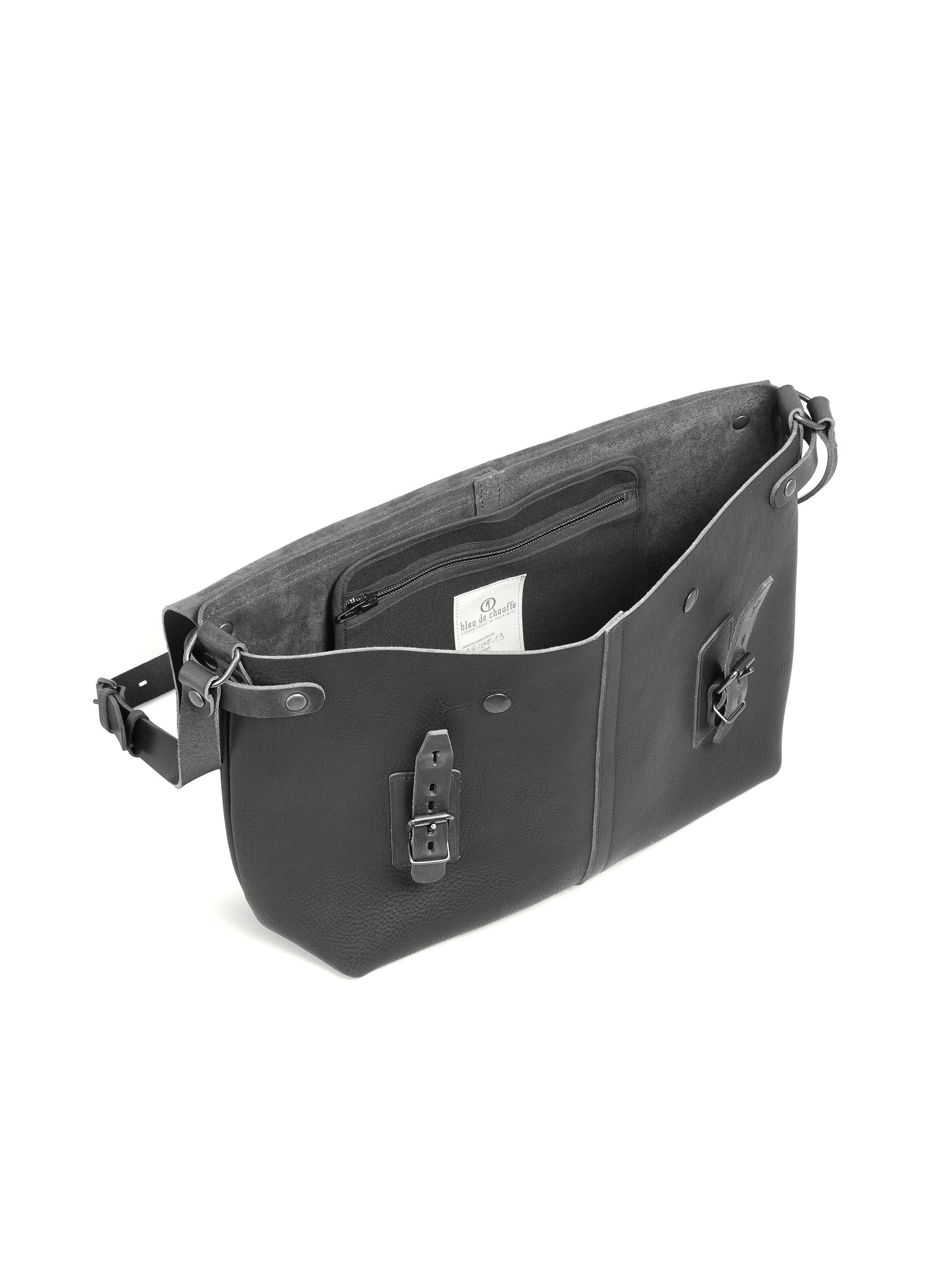 LUCIEN | Vegetable Tanned Leather Satchel Bag | Black
