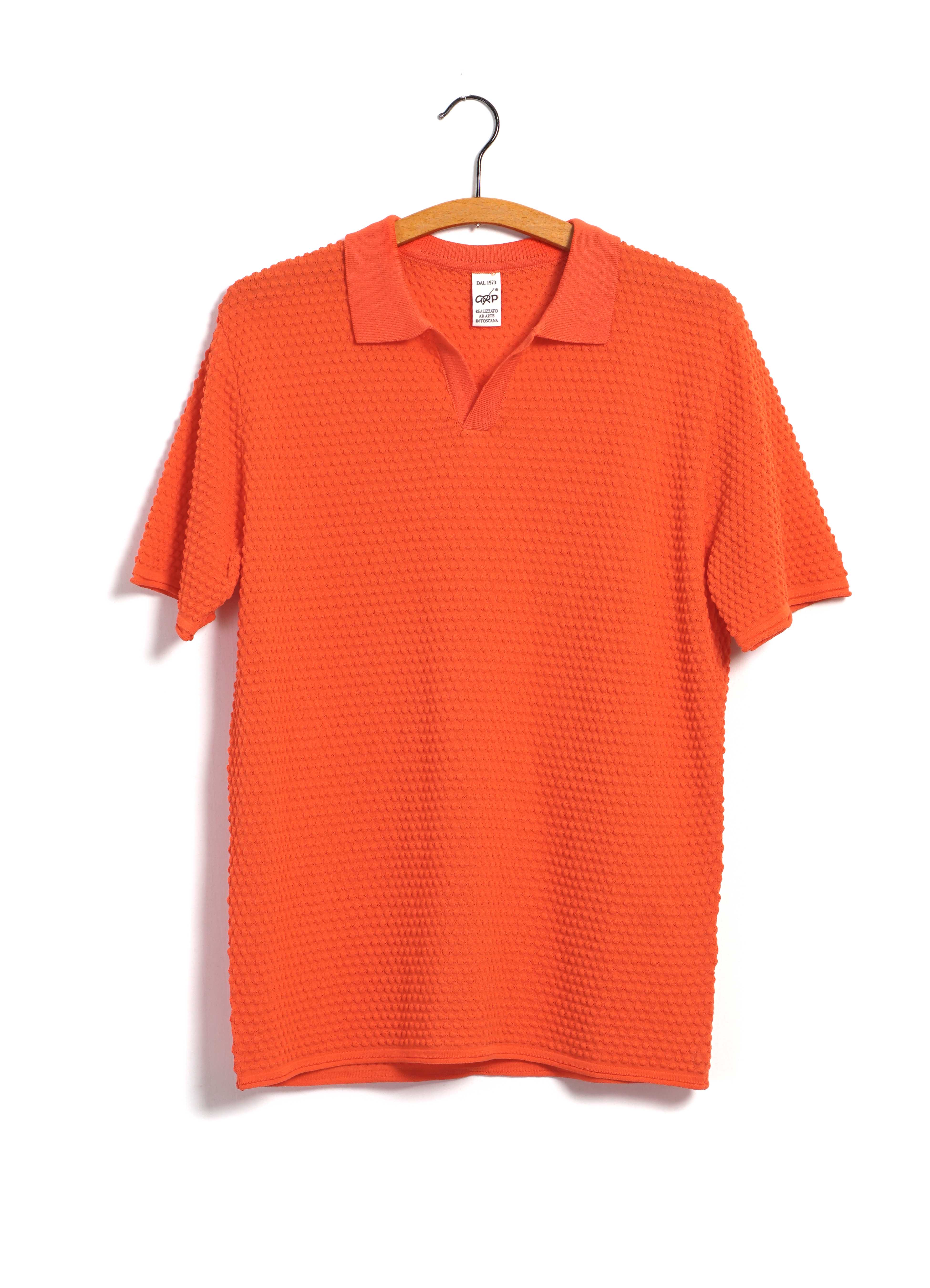 POLO | Short Sleeve Spot Knit Shirt | Orange