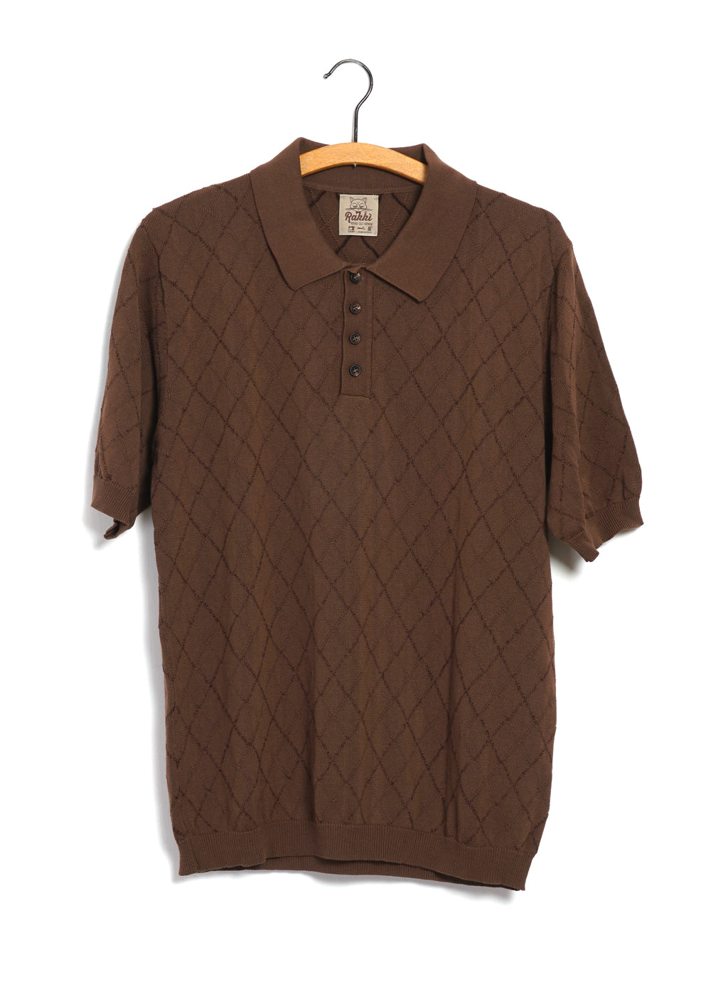 Paul Newman | Knitted Button-up Polo | Ciaccolato