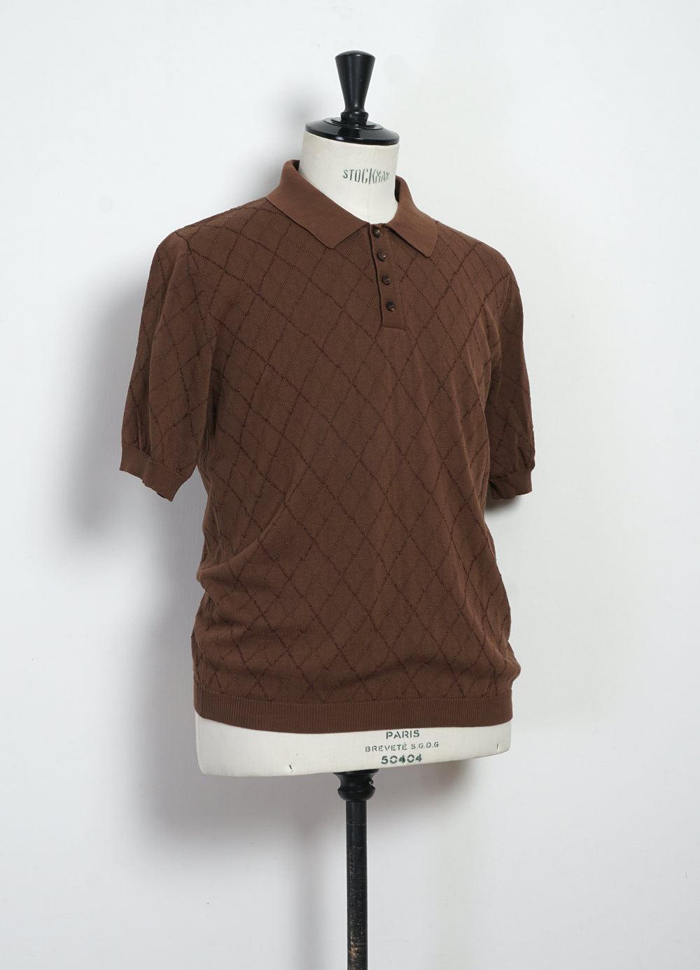 Paul Newman | Knitted Button-up Polo | Ciaccolato