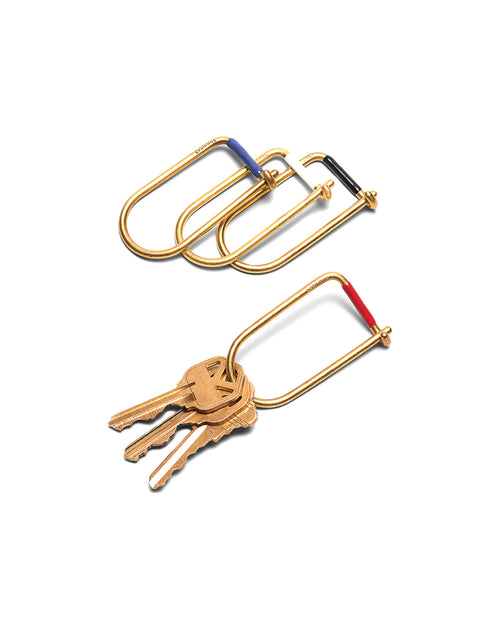 WILSON | Enameled Keyring | Blue/Brass