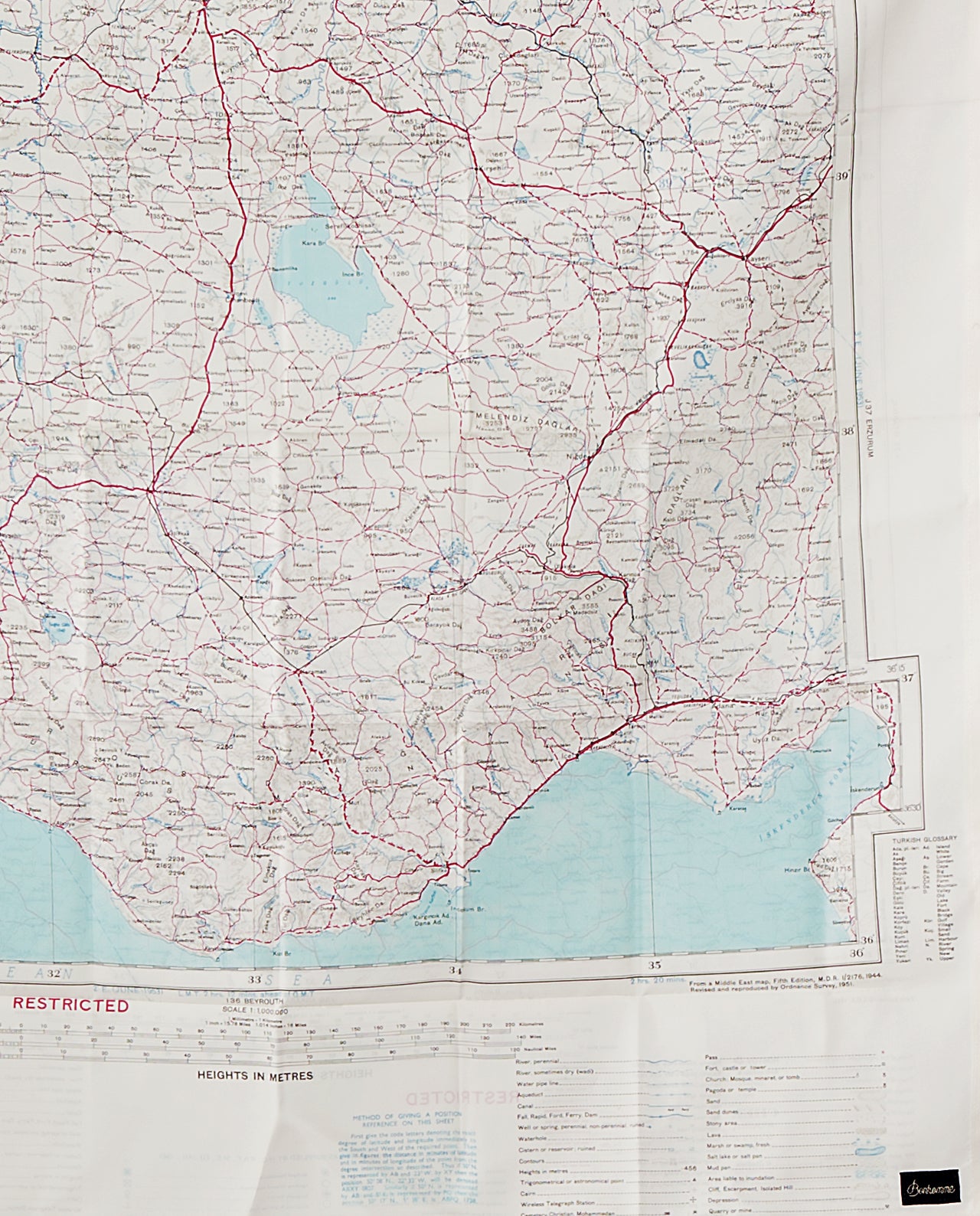 ESCAPE SCARF | Vintage British Army Map | Sinop / Ankara