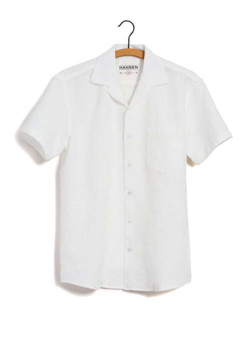 JONNY | Short Sleeve Shirt | Waffle White