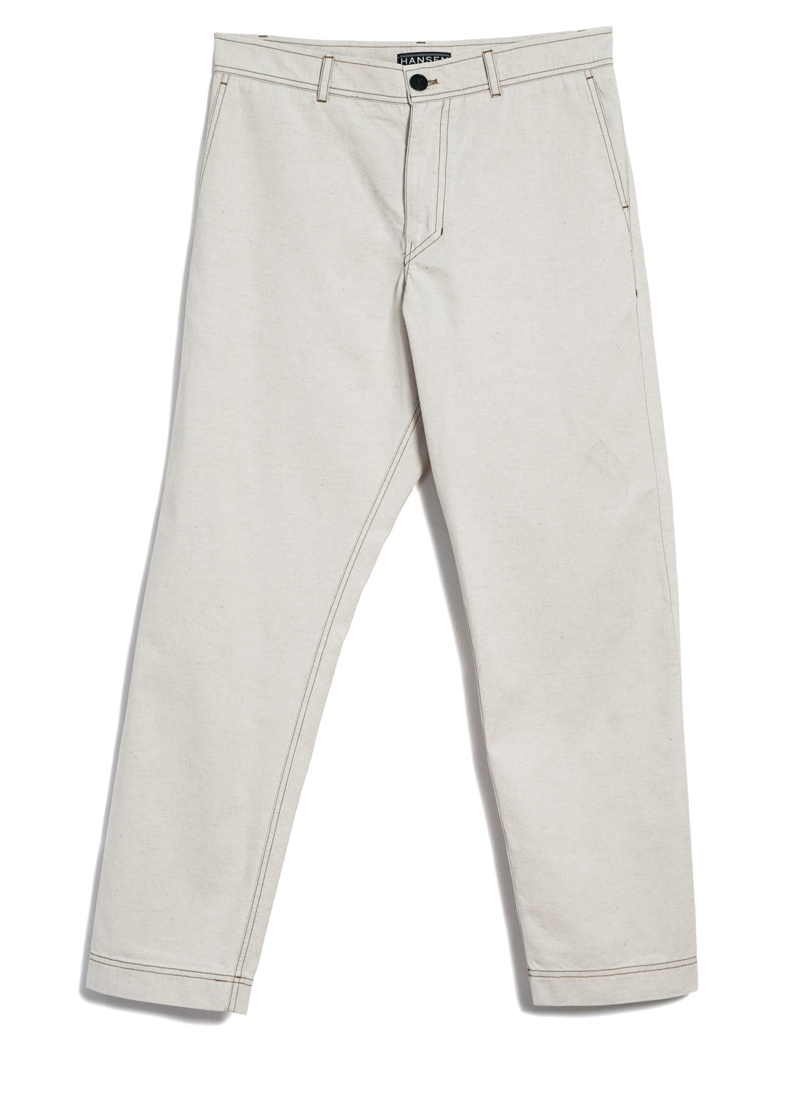 TYGE | Wide Cut Cropped Trousers | Natural