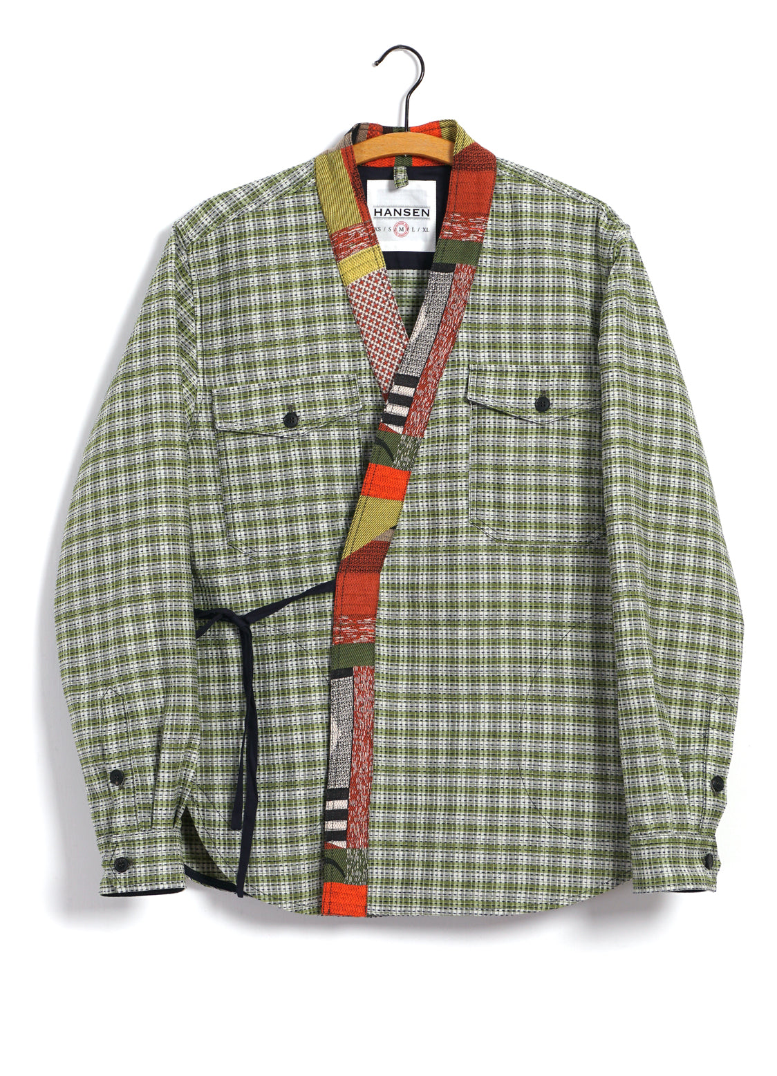 REMY | East & West Shirt Jacket | Sashiko Green+