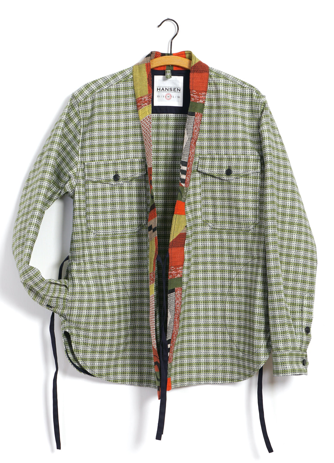 REMY | East & West Shirt Jacket | Sashiko Green+