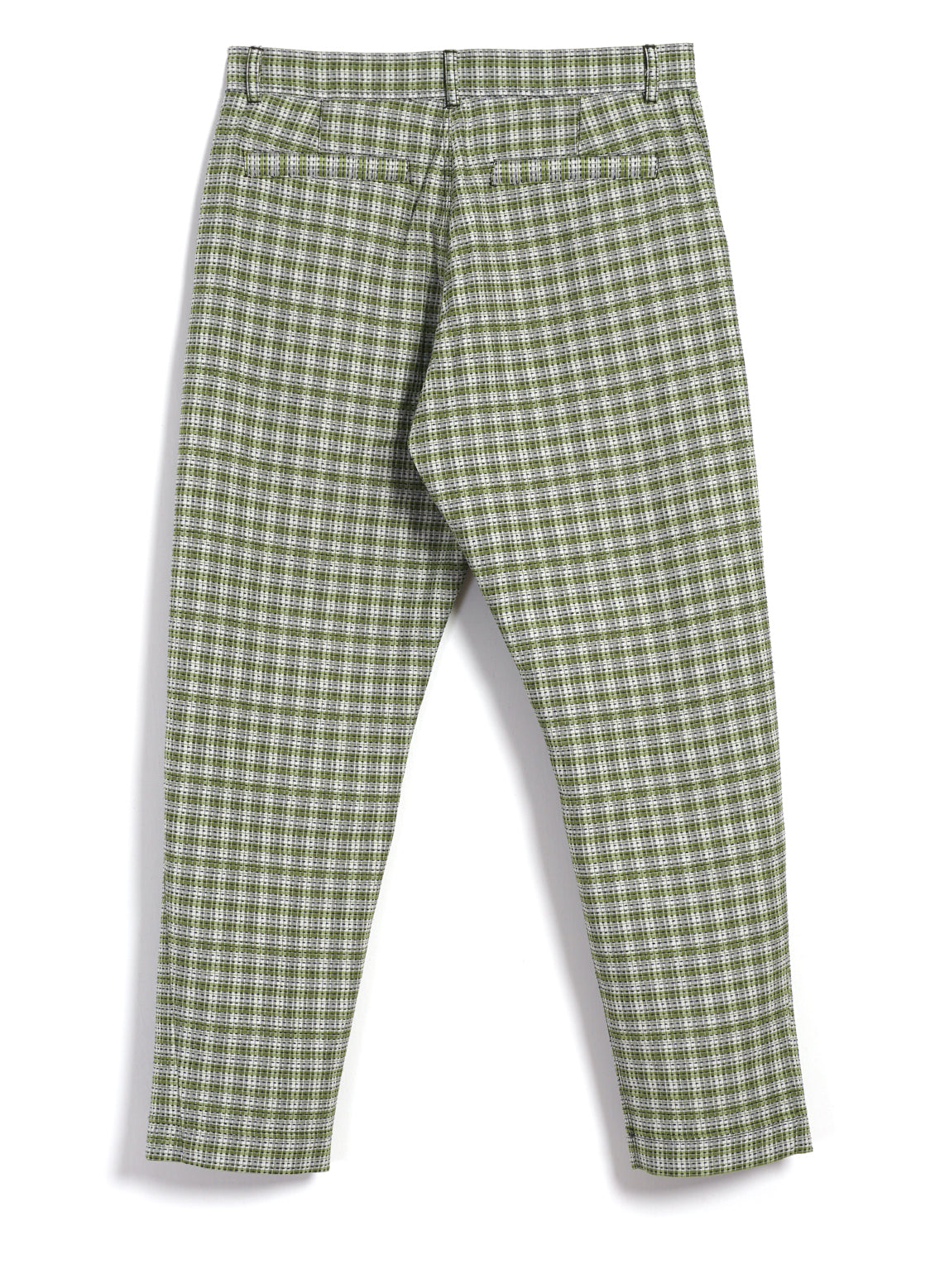 TYGE | Wide Cut Cropped Trousers | Sashiko Green