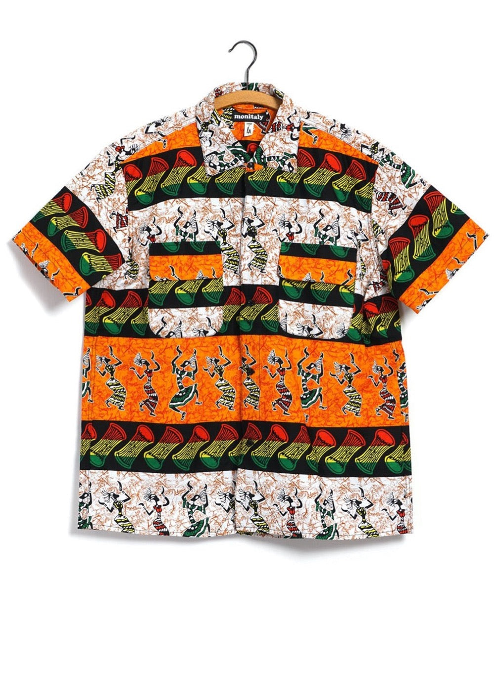 MONITALY - 50s Milano Shirt | African Wax Block Print | Rasta - HANSEN Garments
