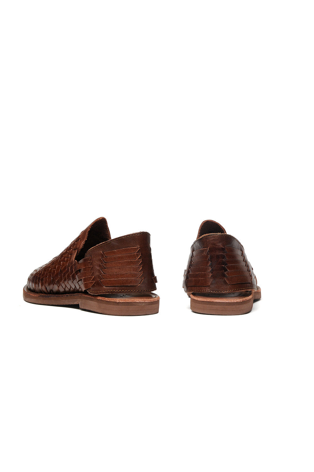 Rio Grande Leather Huarache | Slip on Vegetable Tanned Sandals | Brown 2