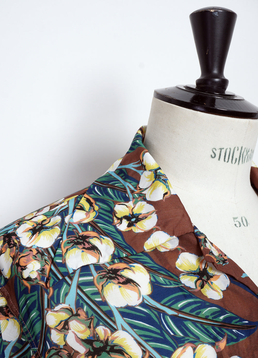 ALOHA SHIRT | Silk Rayon Flower Shirt | Brown