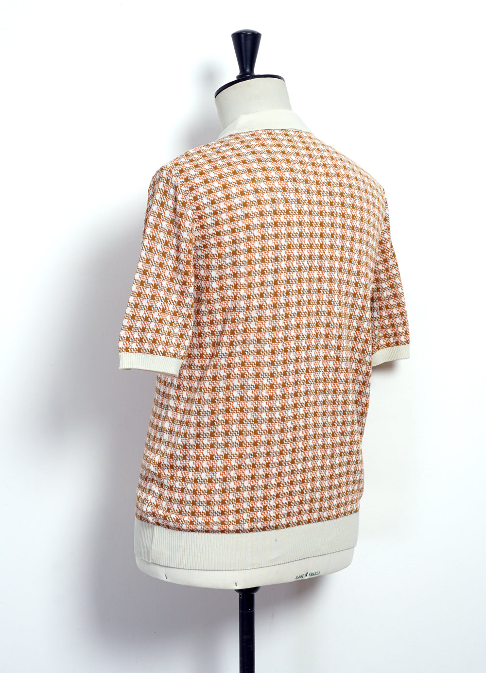 POLO | Short Sleeve Knit Shirt | Ecru/Tabaco/Orange | HANSEN Garments