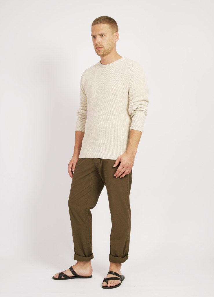 ALFRED | Knitted Basic Crewneck | Nature | €175 -HANSEN Garments- HANSEN Garments