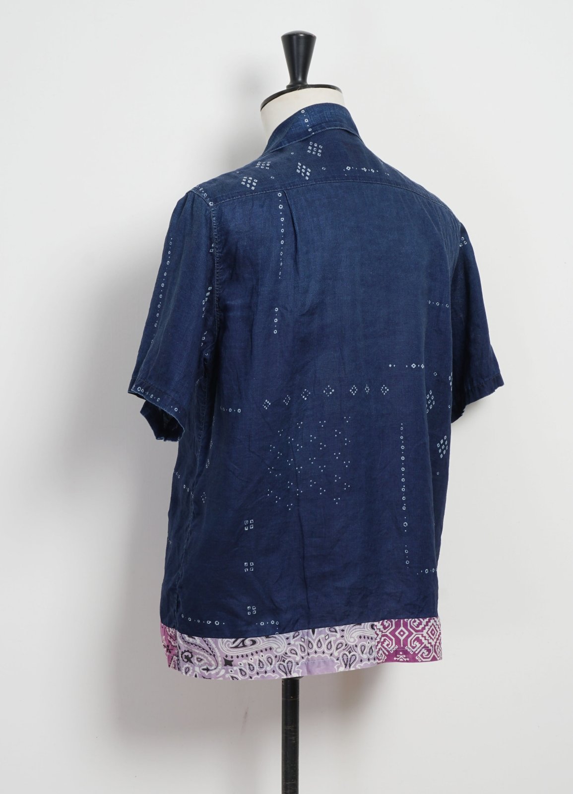 KAPITAL - ALOHA SHIRT REMAKE | French Cloth Linen Bandana | Indigo - HANSEN Garments