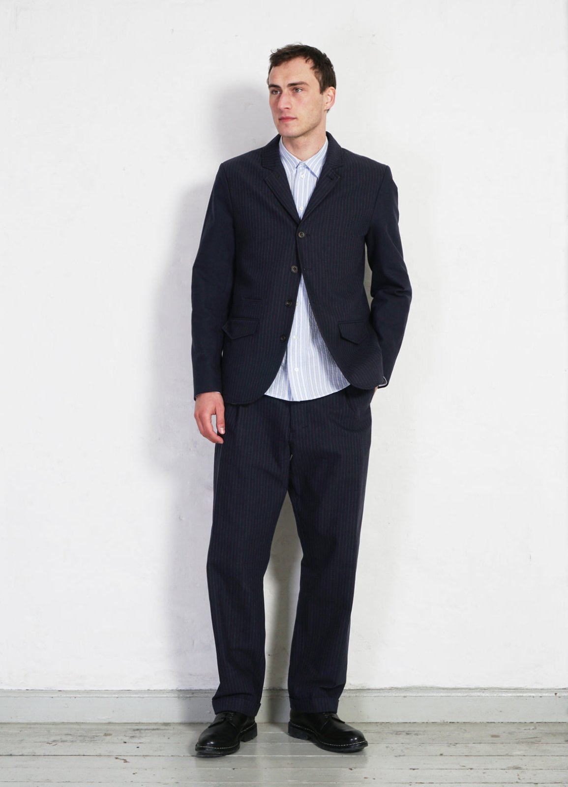 HANSEN GARMENTS - ANKER | Four Button Classic Blazer | Blue Pin - HANSEN Garments