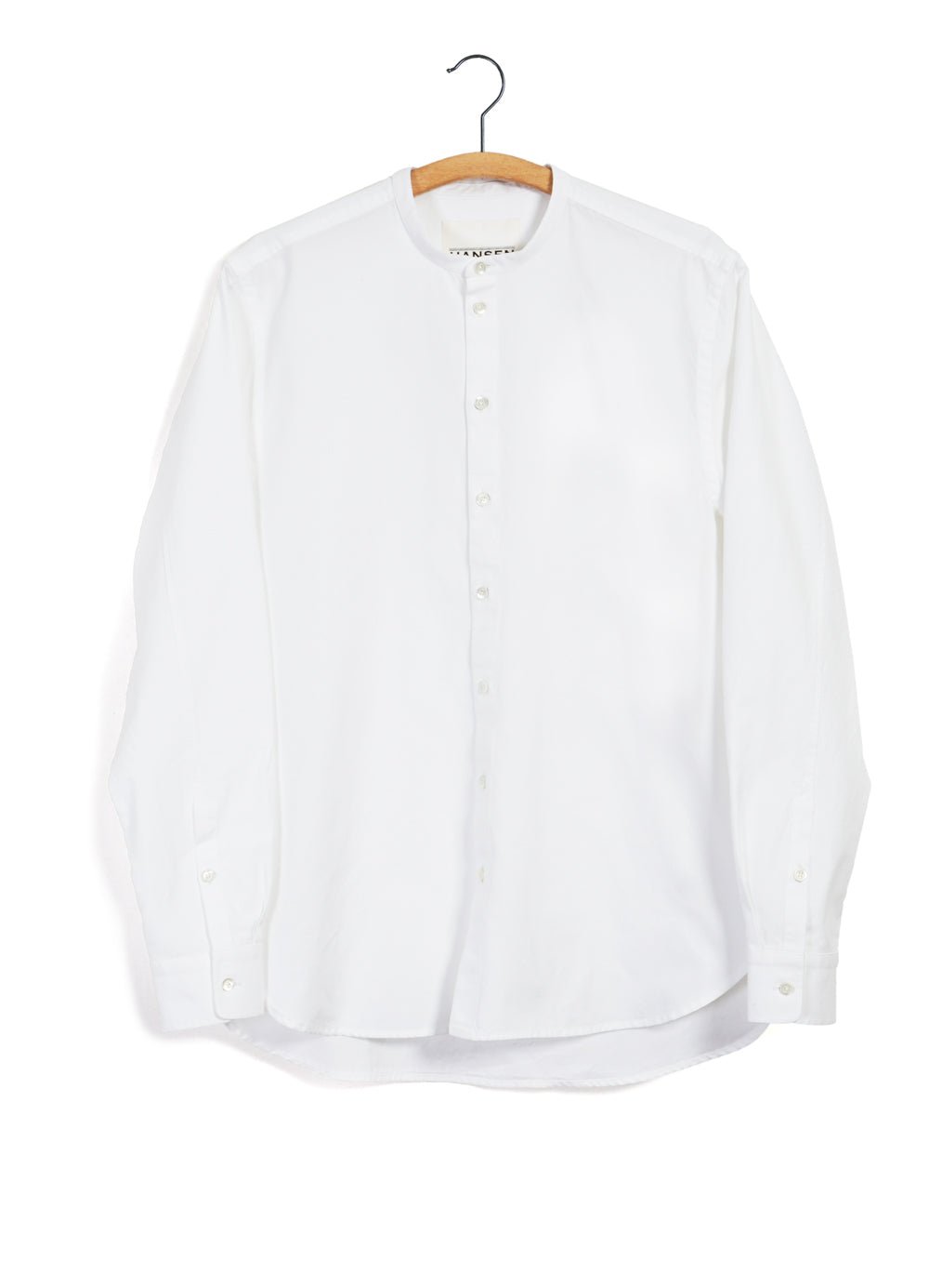 HANSEN GARMENTS - ANTE | Collarless Shirt | White - HANSEN Garments