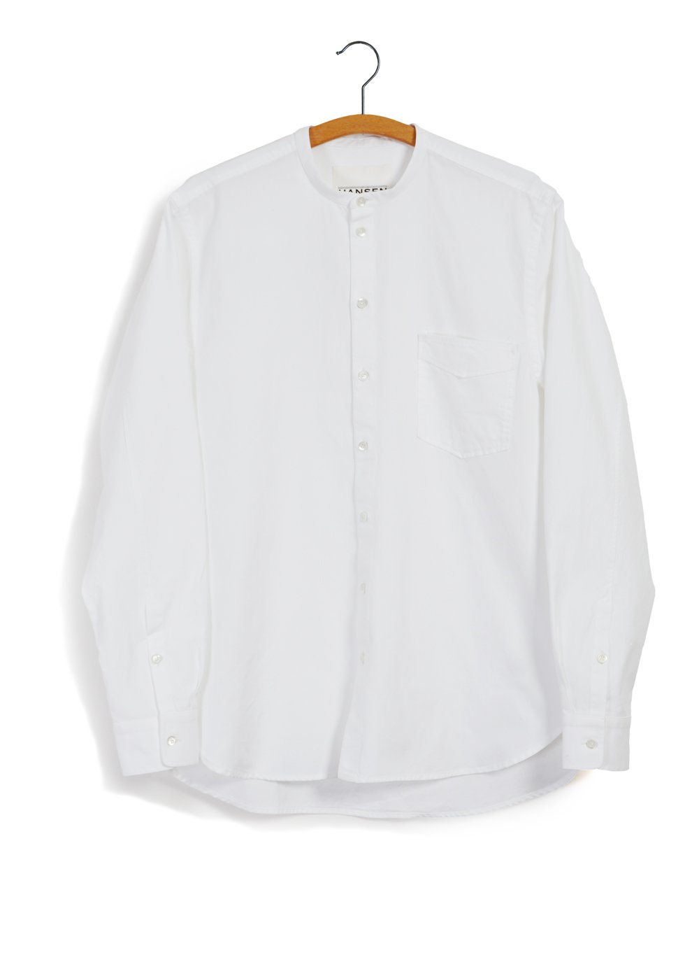 HANSEN Garments - ANTE | Collarless Shirt | White - HANSEN Garments