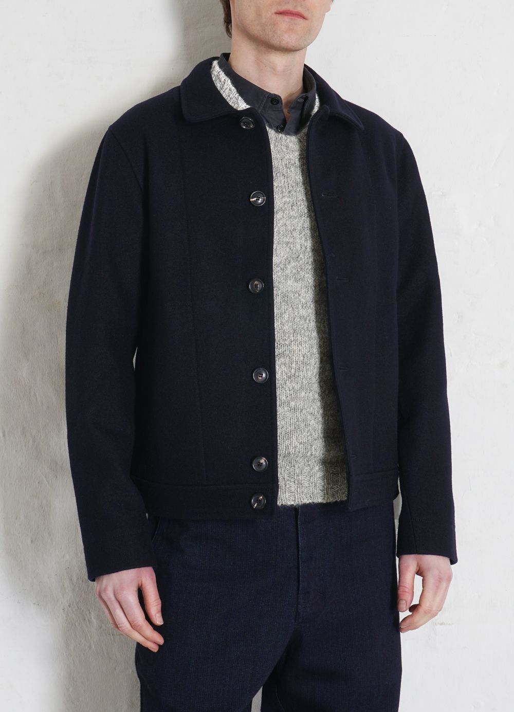 HANSEN Garments - ATLAS | Short Wool Felt Jacket | Classic Navy - HANSEN Garments