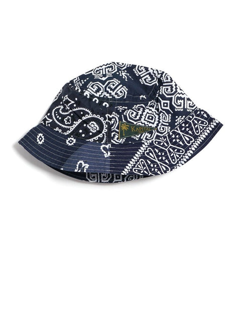 Samurai Bucket Hat - Patchwork Denim Bandana Lilac – Natashia.