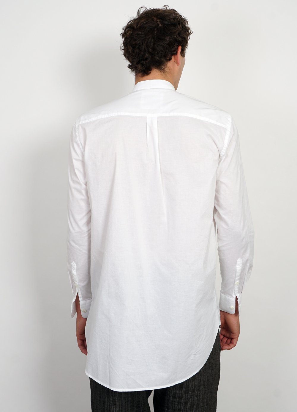 BASSE | Pleated Bib Shirt | White -HANSEN Garments- HANSEN Garments