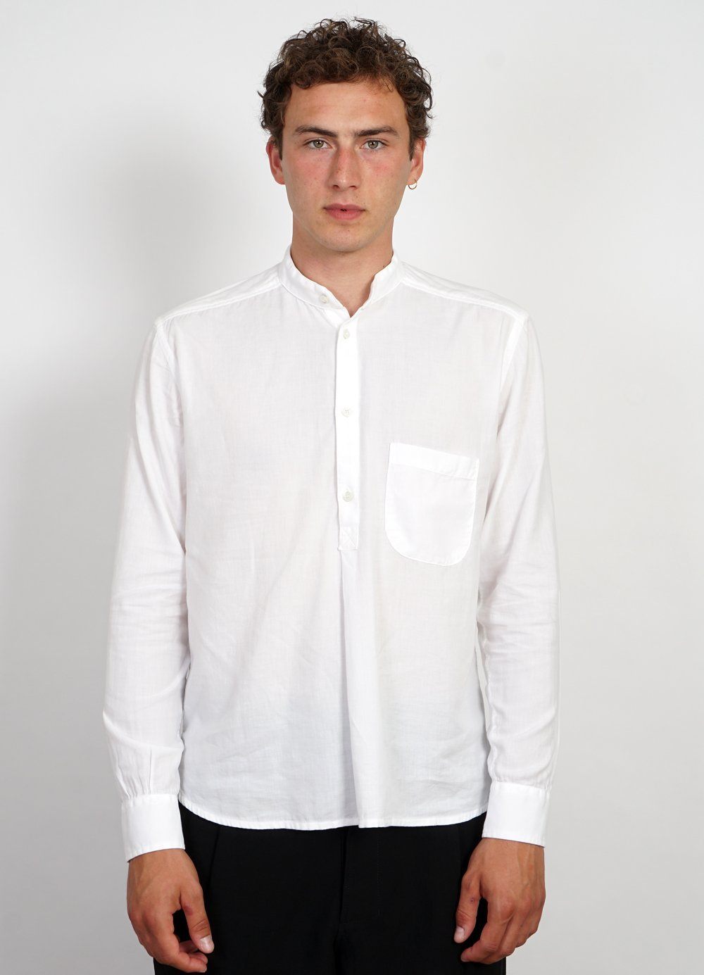 BASTIAN | Casual Pull On Shirt | White -HANSEN Garments- HANSEN Garments