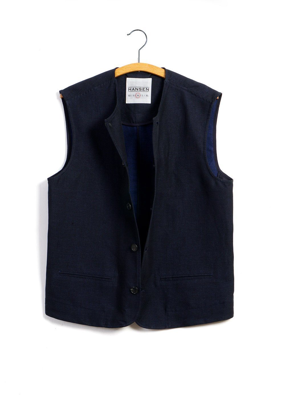 BEN | Crewneck Waistcoat | 3-Tone Blue -HANSEN Garments- HANSEN Garments