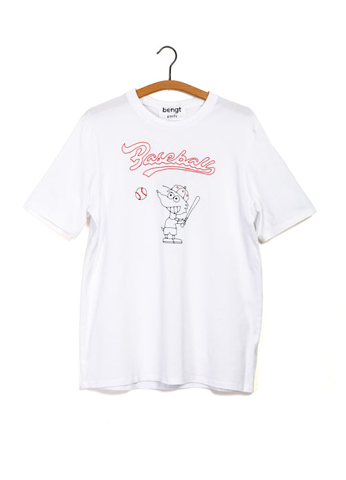 BASEBALL | Embroidered T-shirt | White
