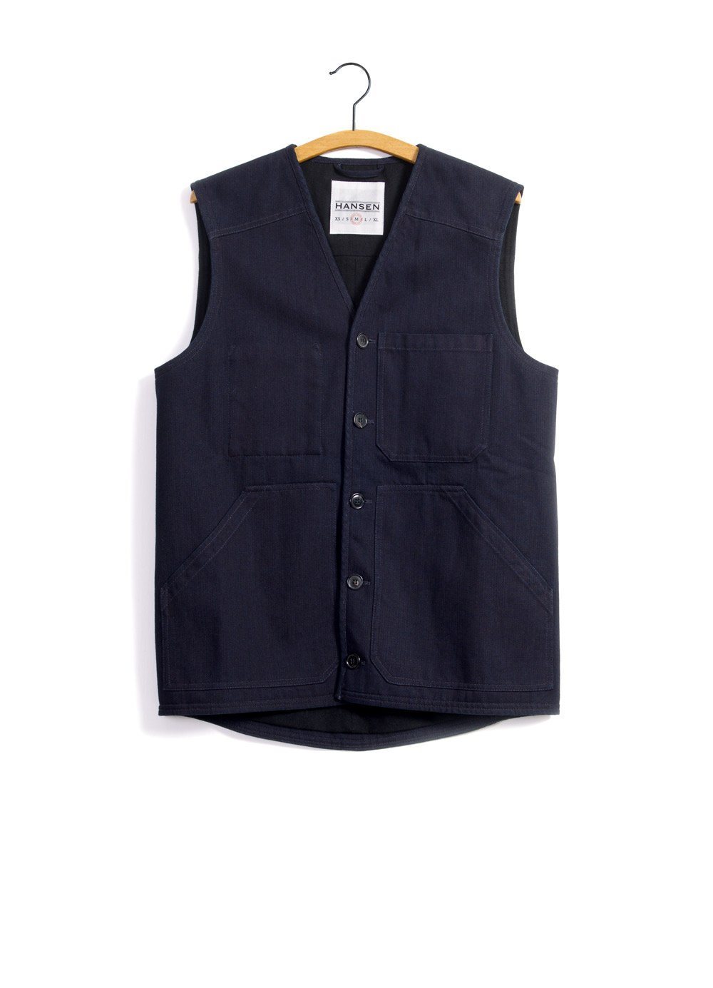 BERNT | Wool Lined Work Vest | Black Indigo | €230 -HANSEN Garments- HANSEN Garments