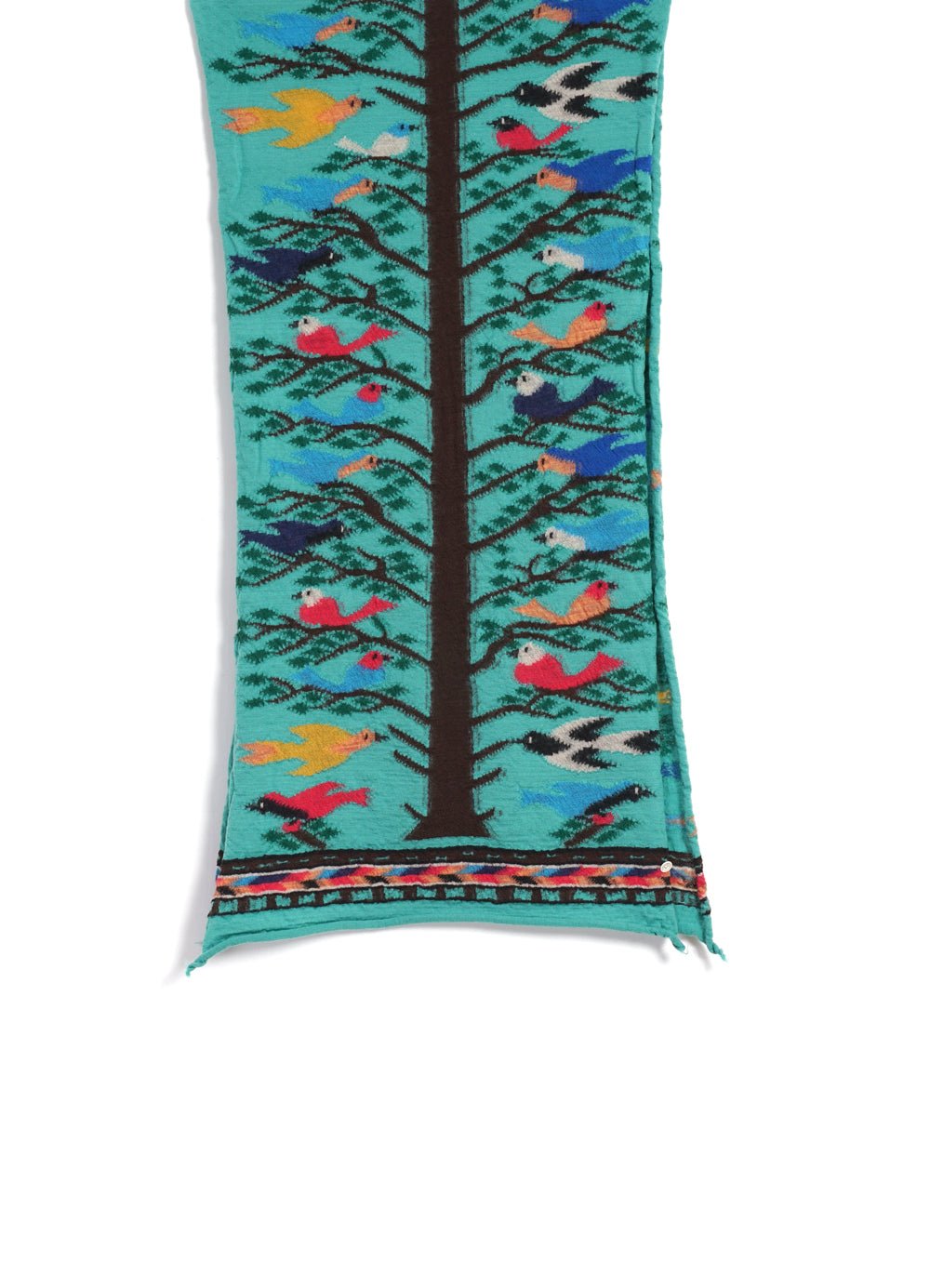 KAPITAL - BIRD TREE | Compressed Wool Scarf | Emerald - HANSEN Garments