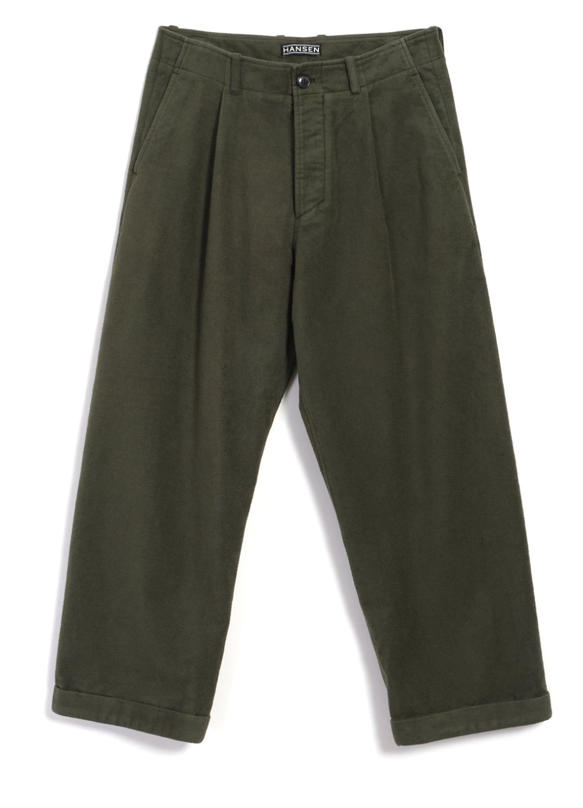 HANSEN GARMENTS - BOBBY | Super Wide Pleated Trousers | Dark Green - HANSEN Garments