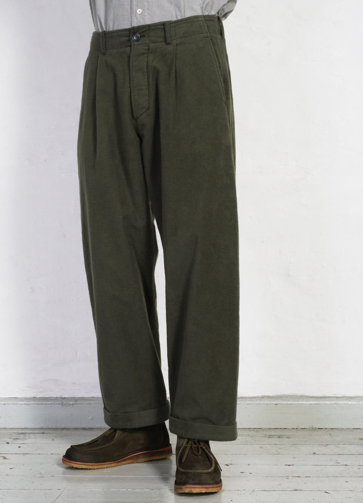 HANSEN GARMENTS - BOBBY | Super Wide Pleated Trousers | Dark Green - HANSEN Garments