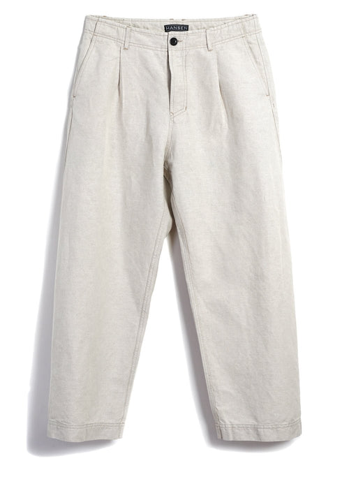 BOBBY | Super Wide Pleated Trousers | Flax Nature