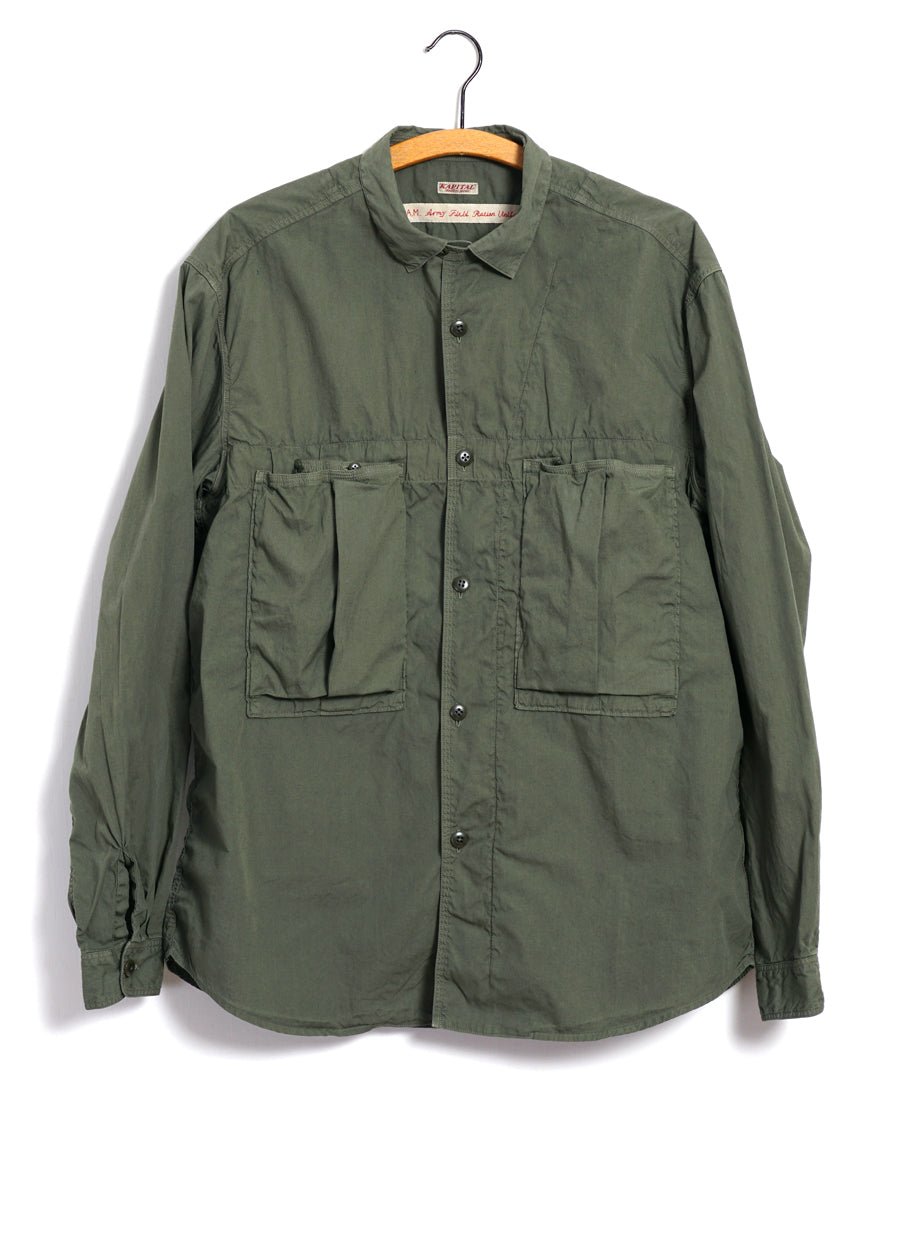 KAPITAL - BROAD CLOTH | Anorak Shirt | Khaki - HANSEN Garments