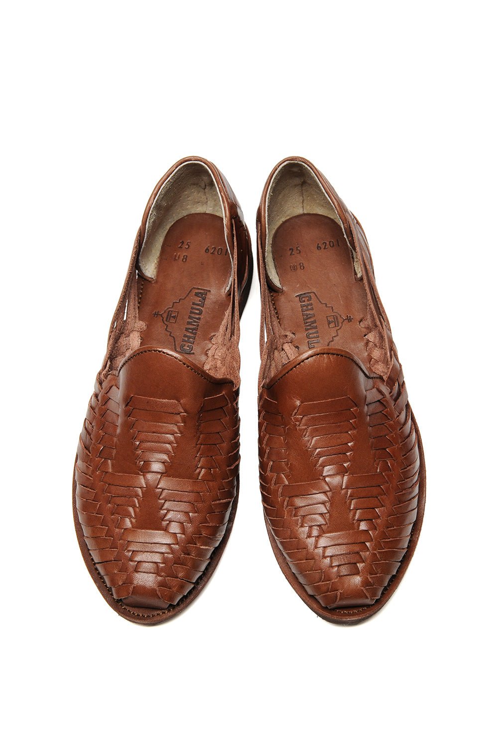 CHAMULA - Cancun Leather Huarache | Slip on Vegetable Tanned Sandals | Brown 2 - HANSEN Garments