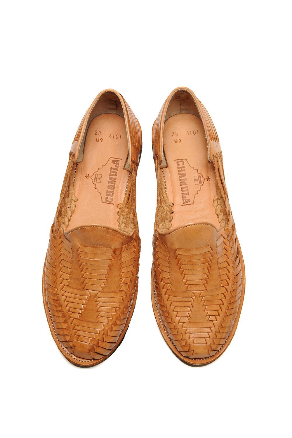 CHAMULA - Cancun Leather Huarache | Slip on Vegetable Tanned Sandals | Tan 1 - HANSEN Garments