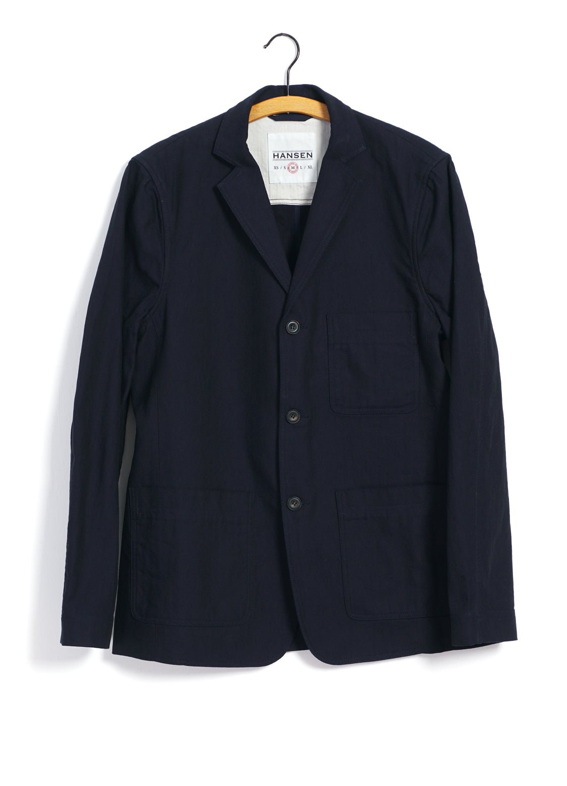 HANSEN GARMENTS - CHARLIE | Easy Three Button Blazer | Indigo Herringbone - HANSEN Garments