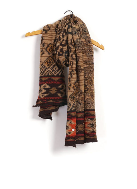 Kapital Compressed Wool Scarf, Coptic Leopard