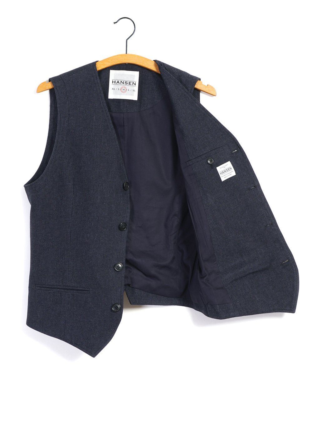 HANSEN GARMENTS - DANIEL | Classic Waistcoat | Brushed Blue - HANSEN Garments