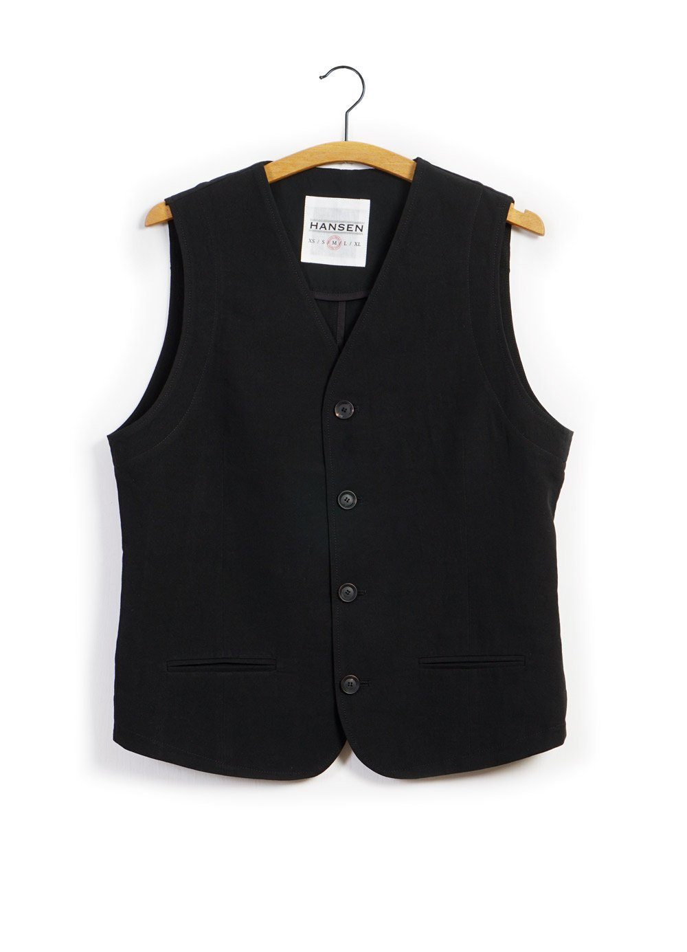 DANIEL | Four Button Waistcoat | Black -HANSEN Garments- HANSEN Garments