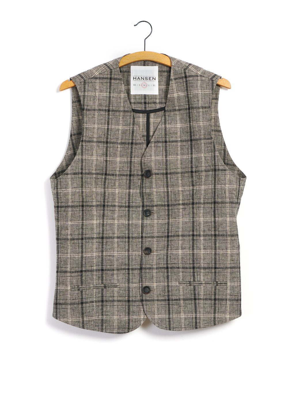 HANSEN GARMENTS - DANIEL | Four Button Waistcoat | Check 1 - HANSEN Garments