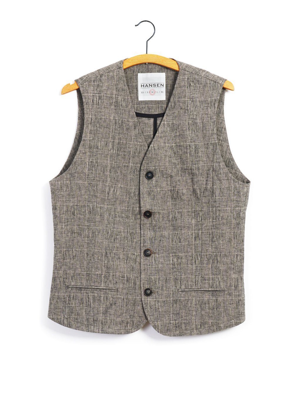 HANSEN GARMENTS - DANIEL | Four Button Waistcoat | Check 2 - HANSEN Garments