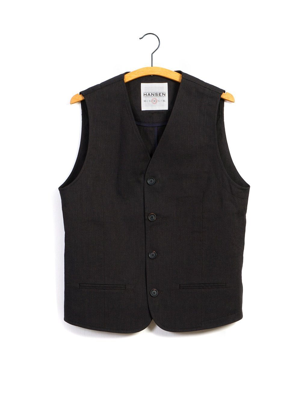 DANIEL | Four Button Waistcoat | Coffee Melange -HANSEN Garments- HANSEN Garments