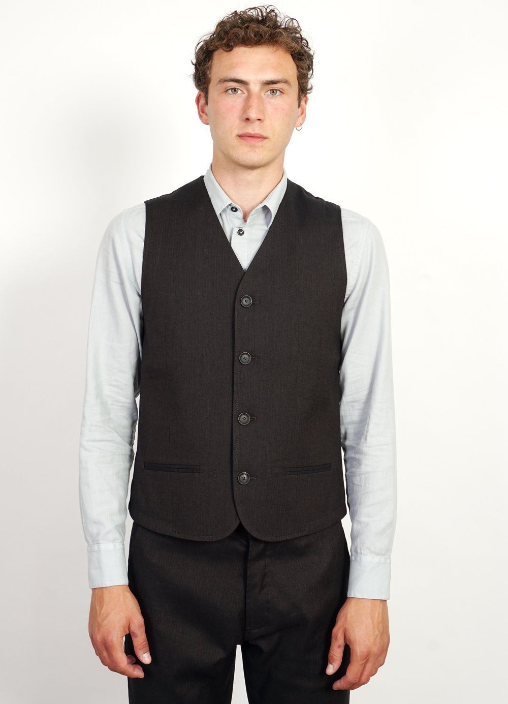 DANIEL | Four Button Waistcoat | Coffee Melange -HANSEN Garments- HANSEN Garments